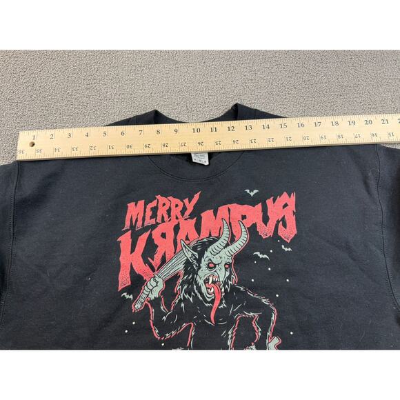 Merry Krampus Gildan Men's Medium Black Heavy Blend‎ Crewneck Sweatshirt - Picture 5 of 8